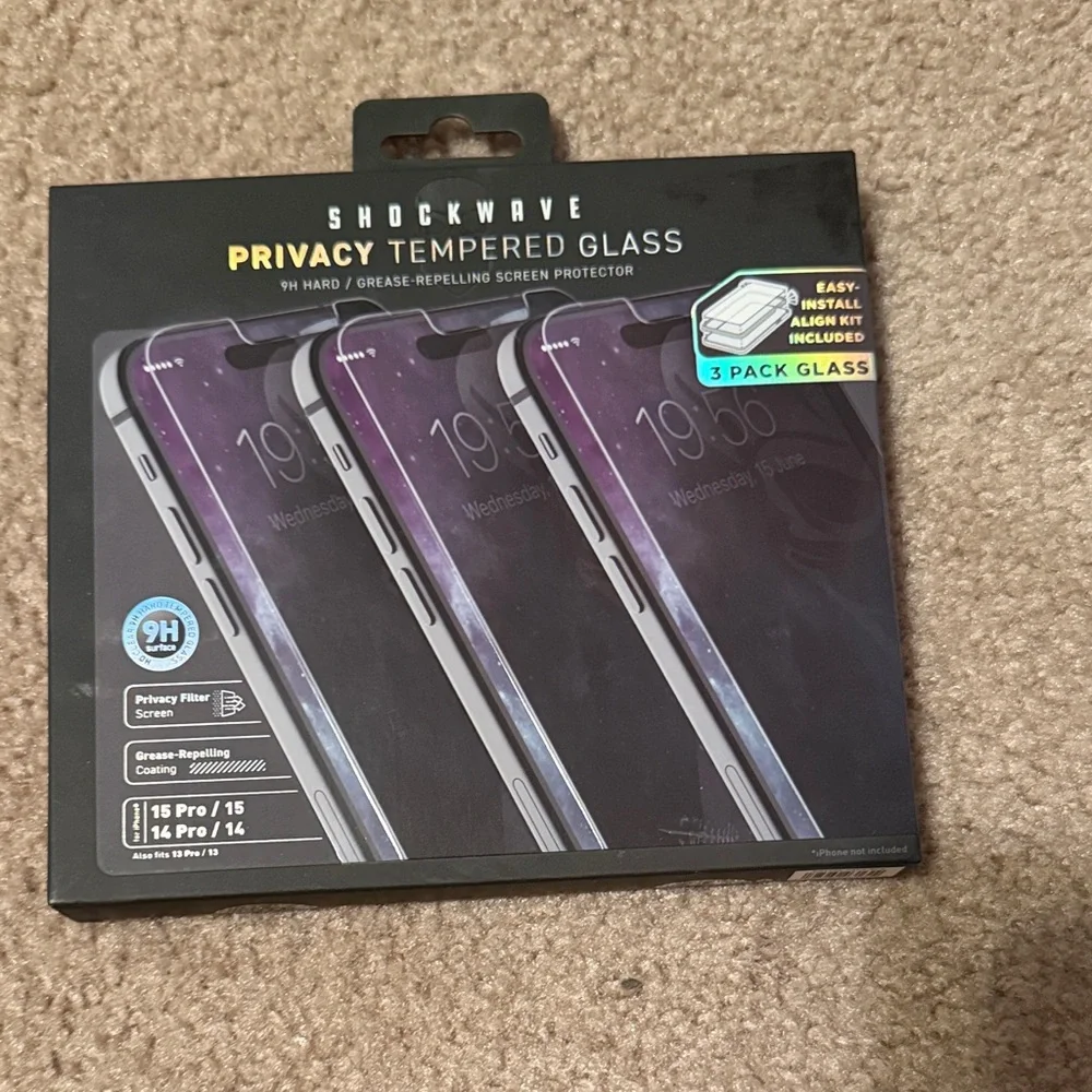 Privacy Tempered Glass Screen Protector - Black